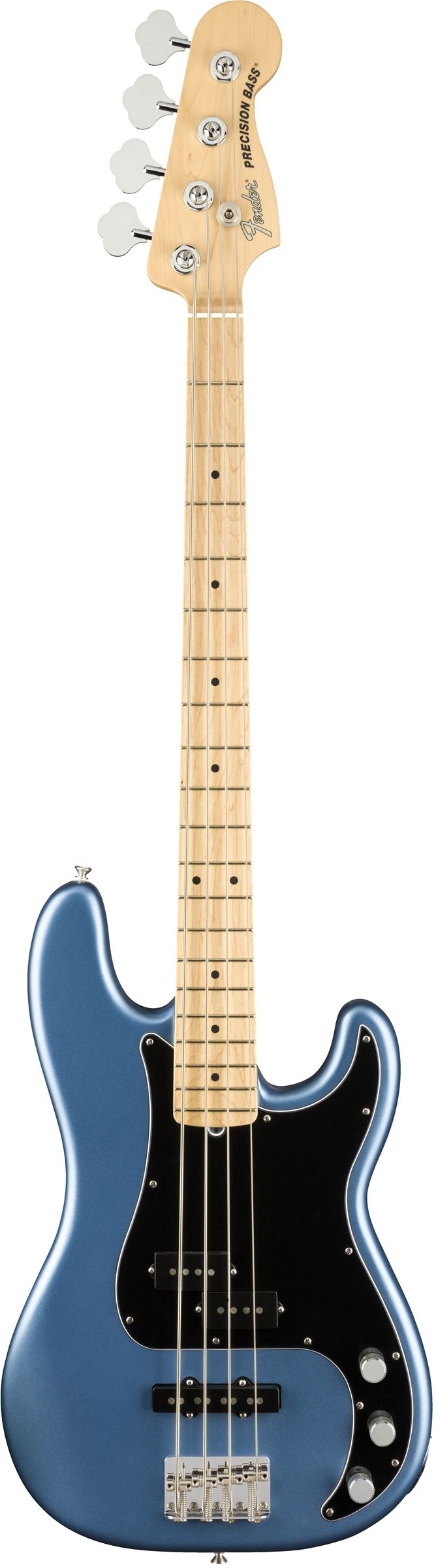 An image of Fender American Performer Precision Bass Satin Lake Placid Blue | PMT Online