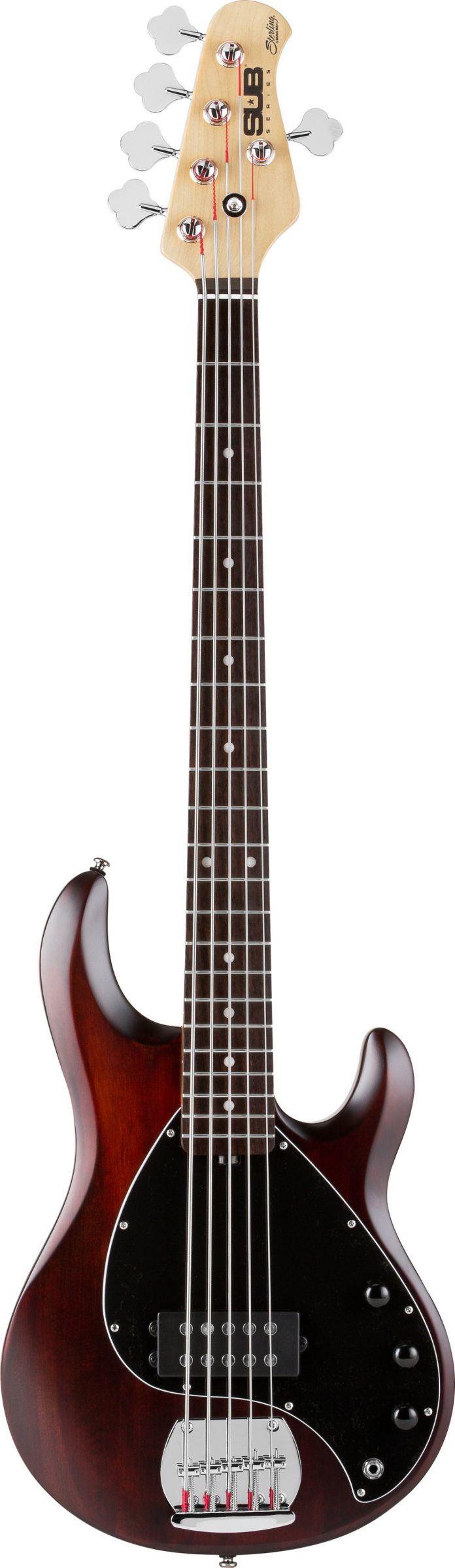 An image of Sterling by Music Man S.U.B Ray5 5-String Bass Walnut Satin | PMT Online