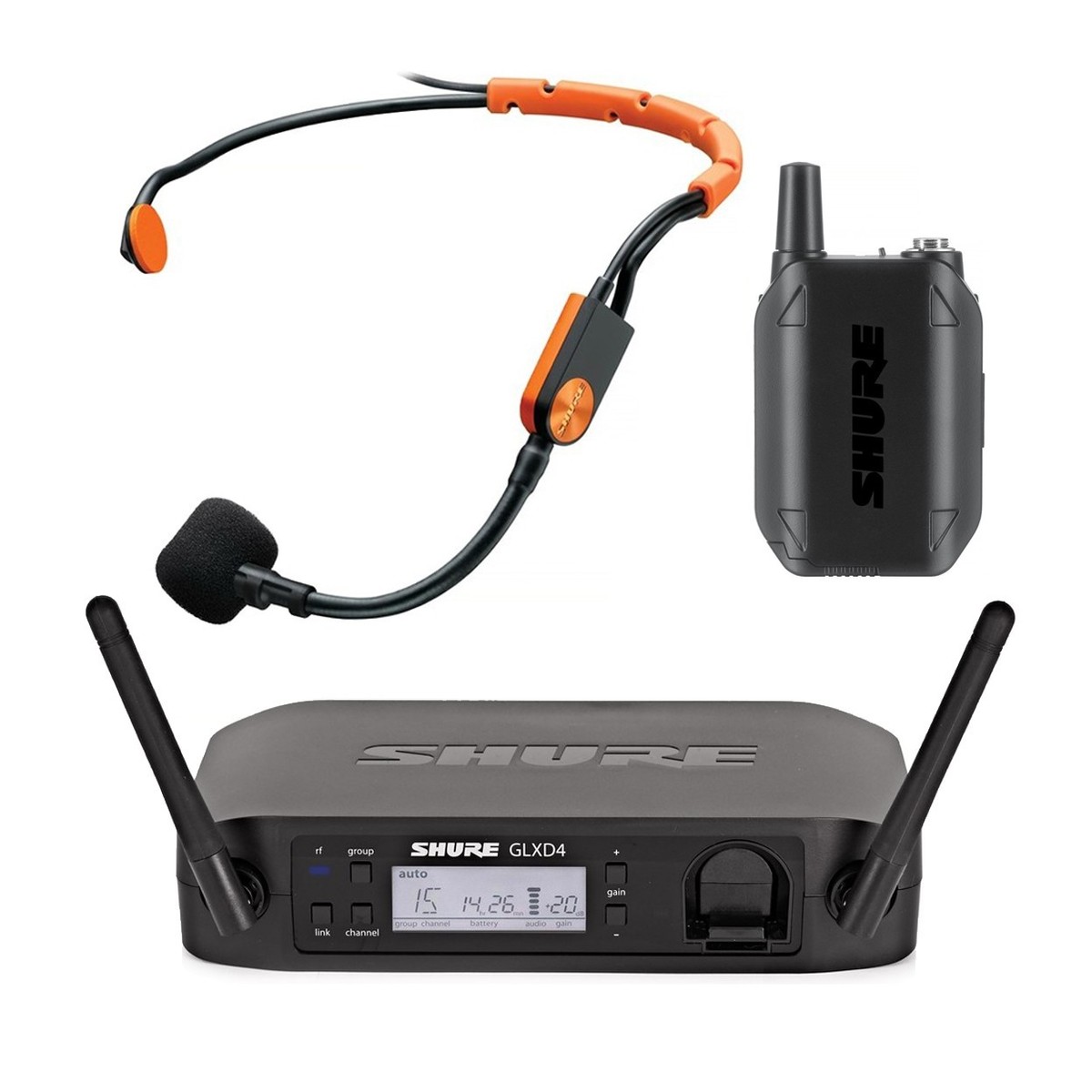 An image of Shure GLXD14UK/SM31 Digital Wireless Headset System with SM31 | PMT Online