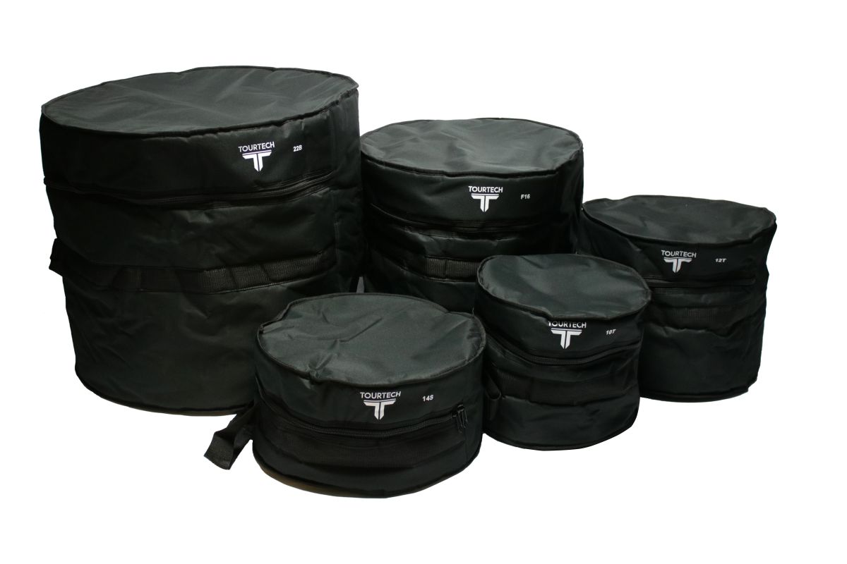 An image of TourTech Eco 5-Piece Drum Bag Set - Drum Kit Bags | PMT Online