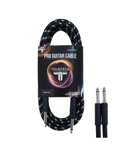 TOURTECH Pro Braided Black and Grey 10ft Guitar Cable