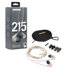 Shure SE215 In-Ear Headphones, Clear