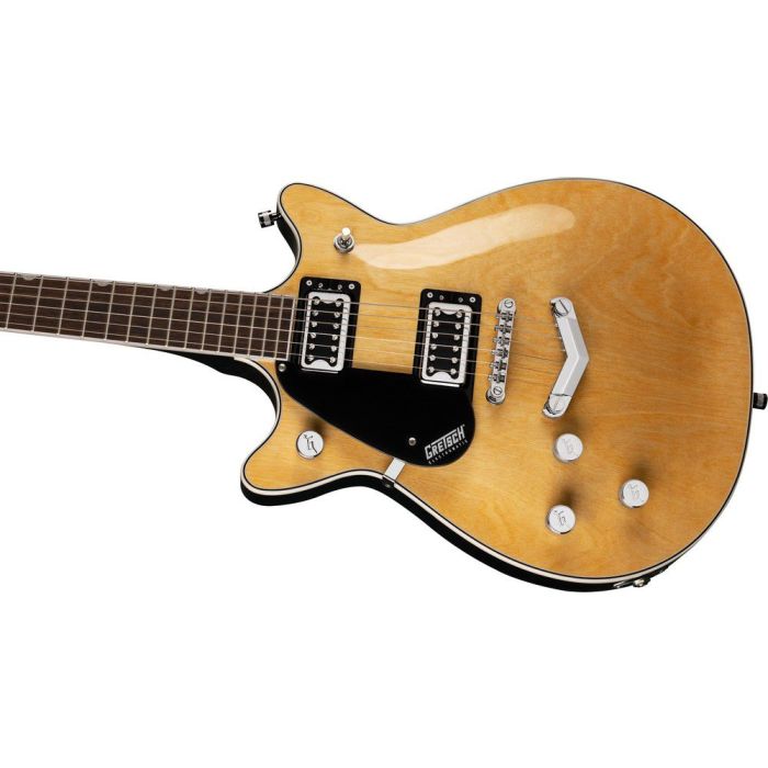 Gretsch G5222LH Electromatic Double Jet BT with V Stoptail Left Handed IL Natural, angled view