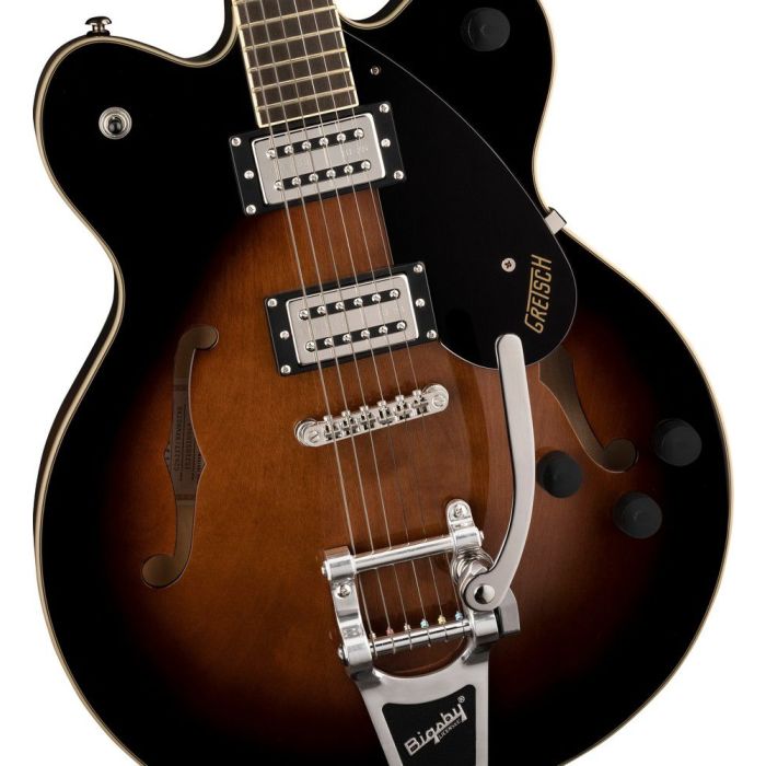 Gretsch G2622T Streamliner Ctr Block Double Cut with Bigsby IL Brownstone Maple, body closeup