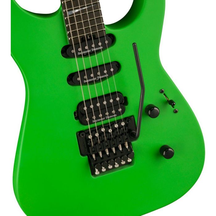 Jackson American Series Soloist SL3 EB Satin Slime Green, body closeup