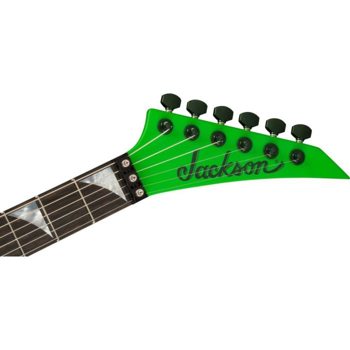 Jackson American Series Soloist SL3 EB Satin Slime Green, headstock front