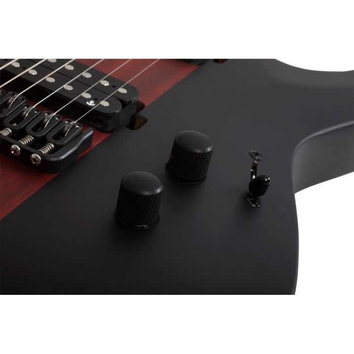 Schecter C-1 Rob Scallon Satin Dark Roast, body closeup