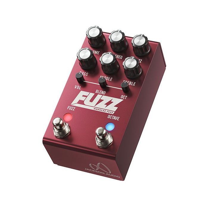 Front angled view of a Jackson Audio FUZZ Modular Analog Fuzz Pedal