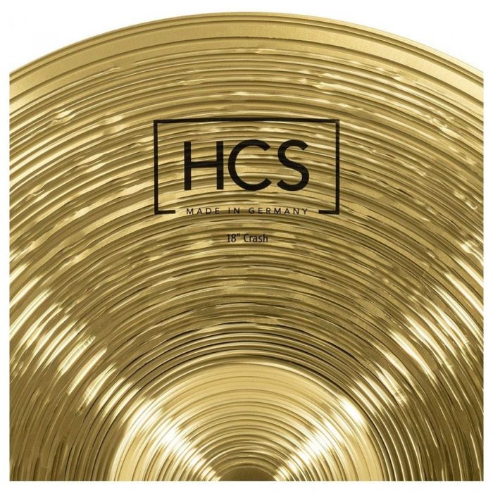 close up of logo meinl hcs 18 inch crash