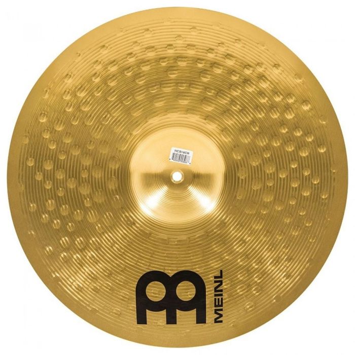 overhead view of back view meinl hcs 18 inch crash