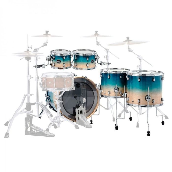 rear view mapex saturn series shell pack in aqua fade