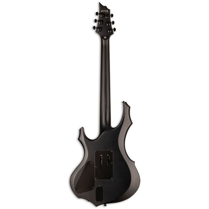 Rear view of an ESP LTD F BLACK METAL Electric Guitar Black Satin