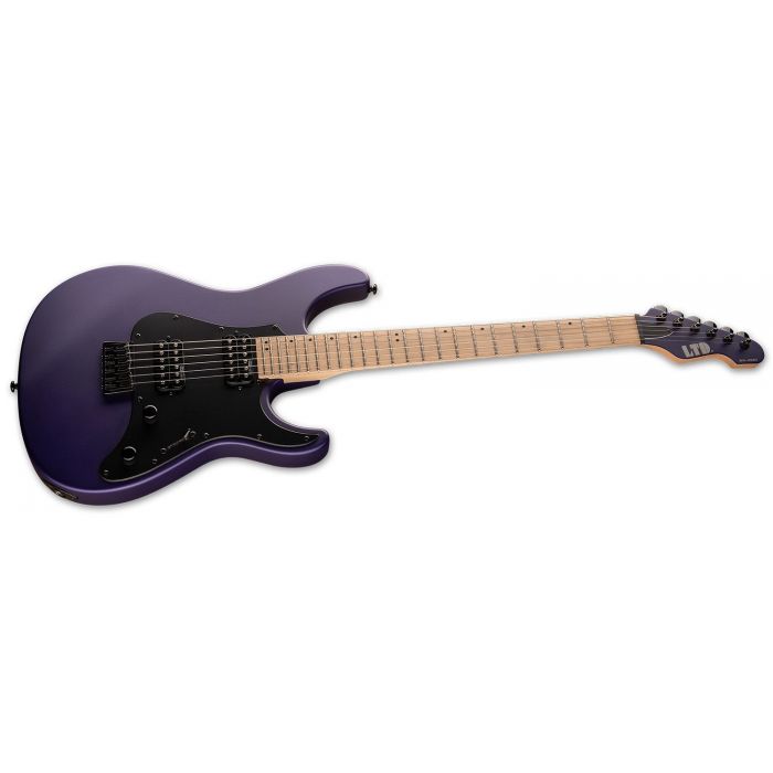 Side on view of an ESP LTD SN-200HT Electric Guitar, Dark Metallic Purple Satin