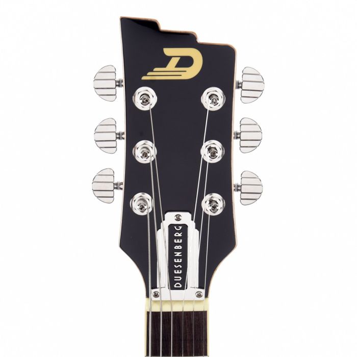 Deusenberg Caribou Semi-Hollow Electric Guitar, Butterscotch Headstock Zoom