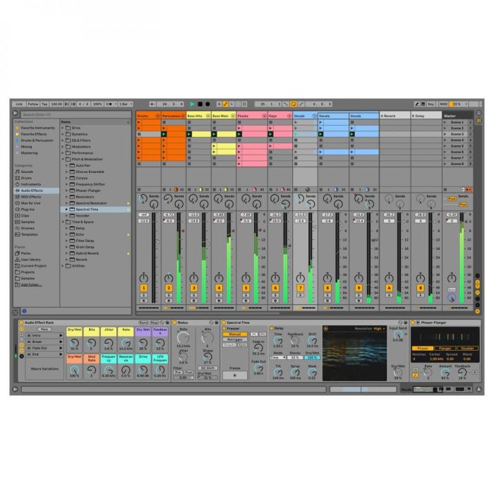 View of the arrangement window on the Ableton Live 11 Suite Education (Digital Download)