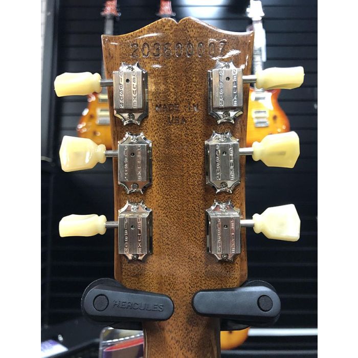 Rear view of the headstock on a B Stock Gibson Les Paul Standard 50s P90, Gold Top