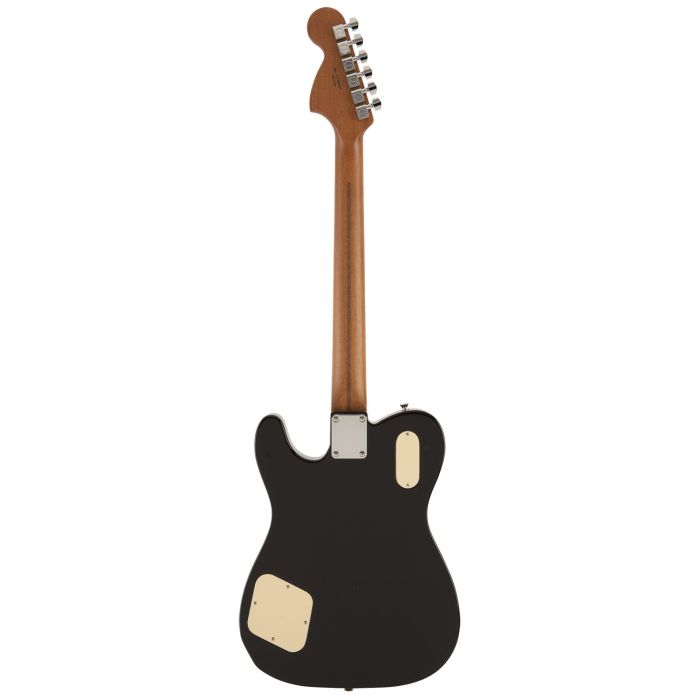 Rear view of a Fender MIJ Troublemaker Telecaster Guitar, Black