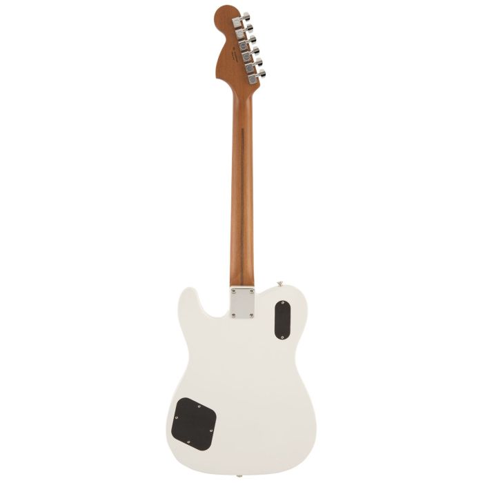 Rear view of a Fender MIJ Troublemaker Telecaster Guitar, Arctic White