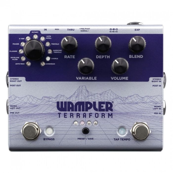 Wampler Terraform Modulation Multi FX Pedal top-down view