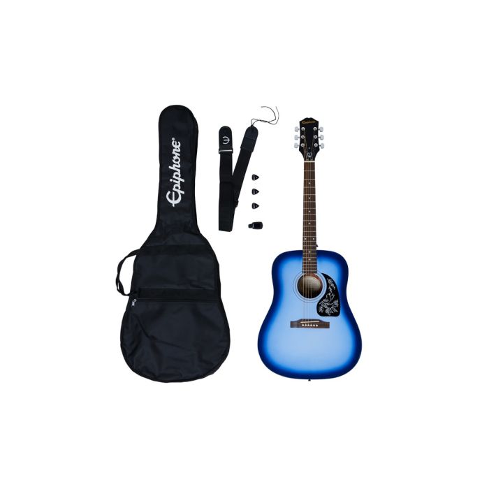 Epiphone Starling Acoustic Guitar Player Pack, Starlight Blue Full Pack