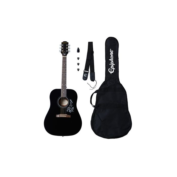 Epiphone Starling Acoustic Guitar Player Pack, Ebony Full Pack