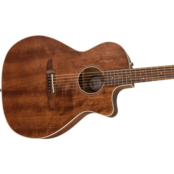 Fender Newporter Special Electro-Acoustic Guitar, All-Mahogany Body Detail