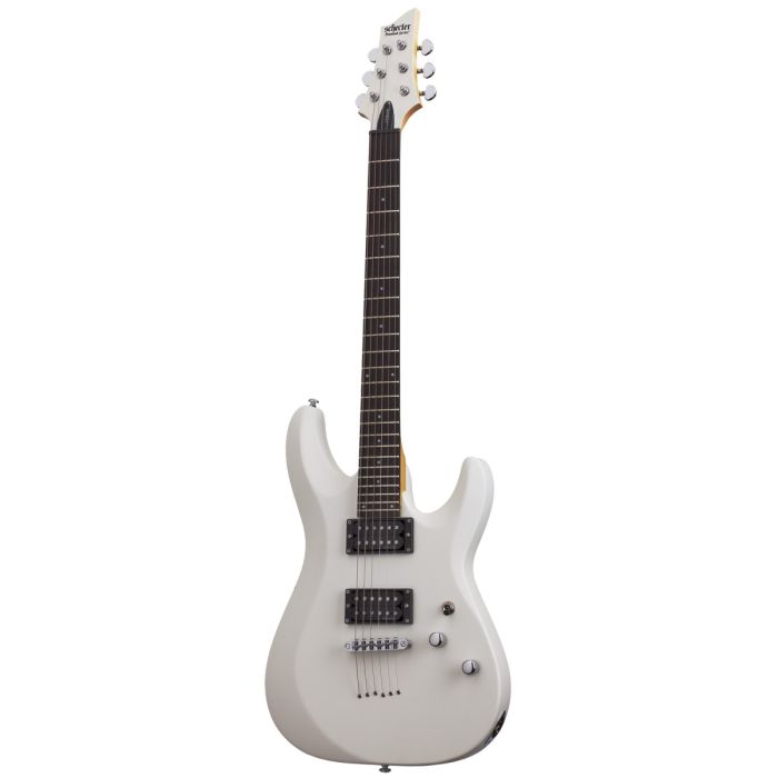 Schecter C-6 Deluxe Electric Guitar, Satin White Front