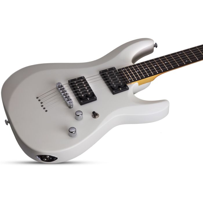 Schecter C-6 Deluxe Electric Guitar, Satin White Body Zoom