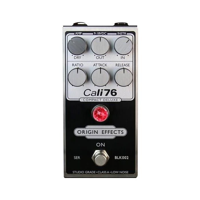 Top View of Origin FX Cali76 Compact Deluxe Inverted Black Compressor Pedal