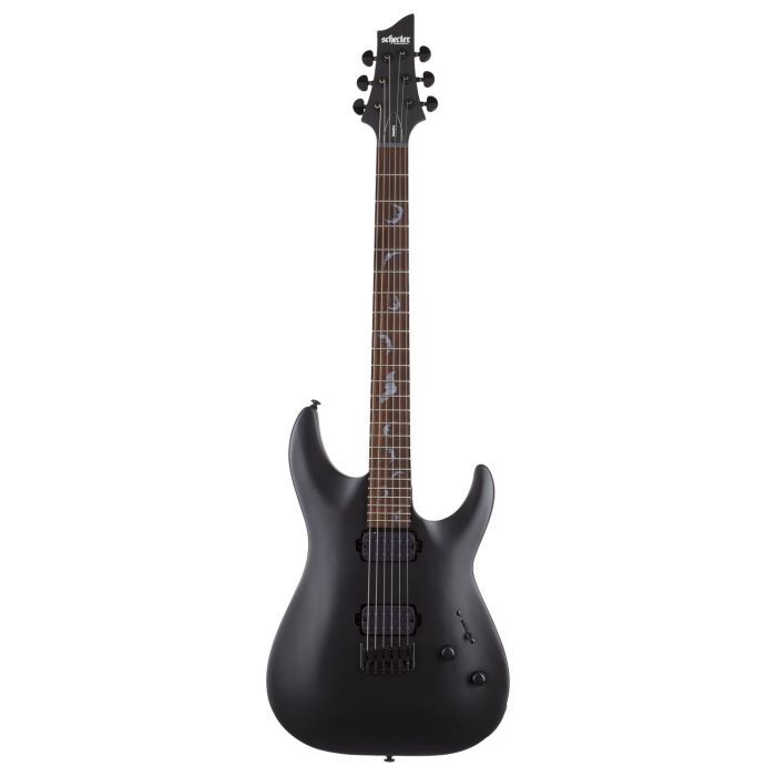 Schecter Damien-6 Electric Guitar, Satin Black front view