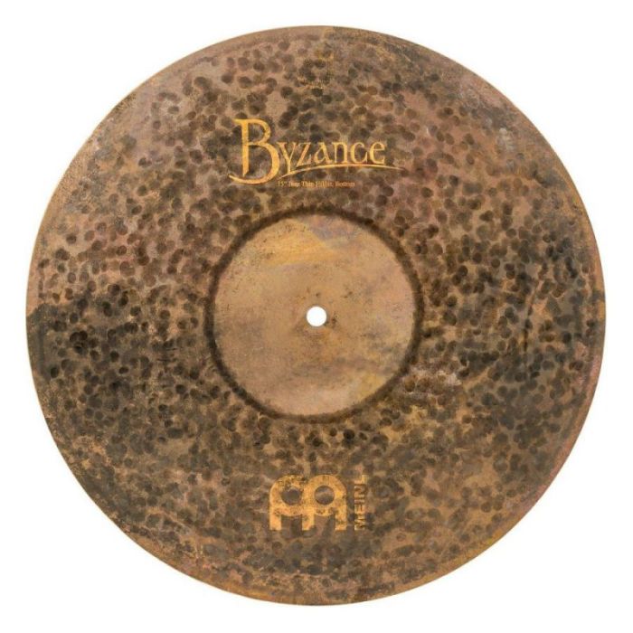 Bottom half of a Meinl Byzance Jazz 15 Inch Thin Hi-Hats set