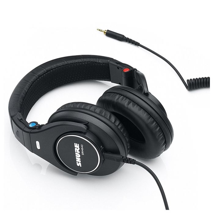 Angled view of the Shure SRH840 Professional Monitoring Headphones