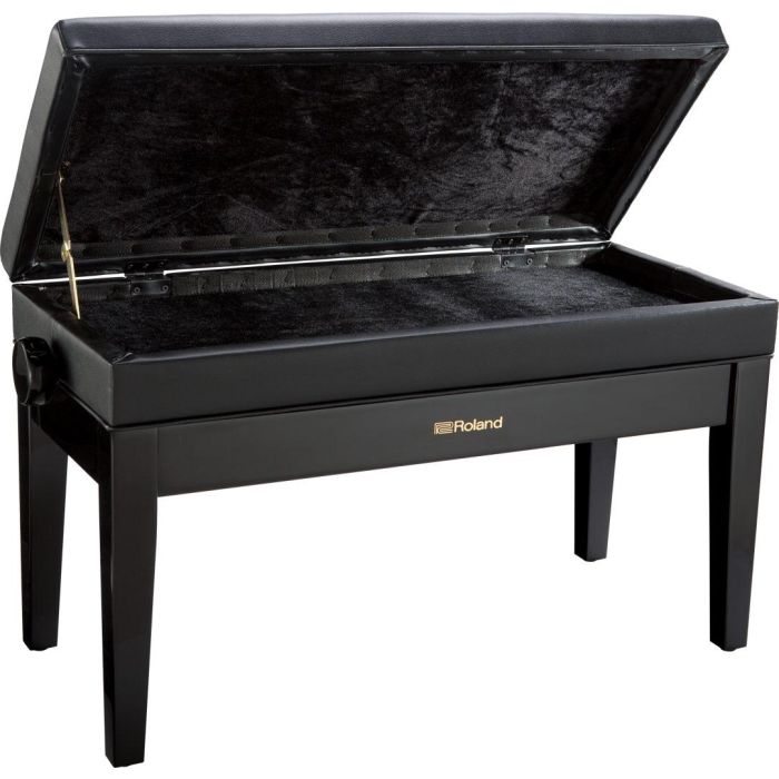 Roland RPB-D400PE Duet Piano Bench, Polished Ebony Open