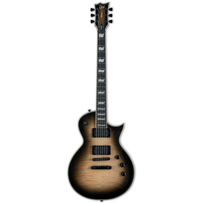 ESP LTD EC1000T FM Guitar, Black Natural Burst front view