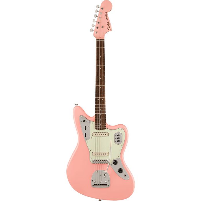Squier FSR Classic Vibe 60s Jaguar Shell Pink LRL Front View