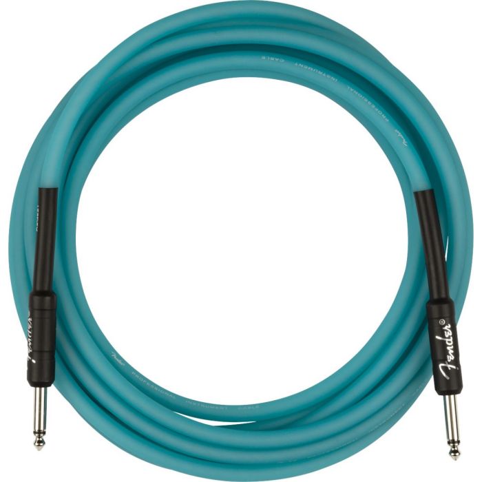 Fender Pro Glo Guitar Cable Blue 18.6ft coil