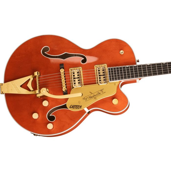 Gretsch G6120TG Players Edition Nashville with Bigsby, Orange Stain Side Angle Body View