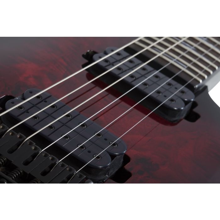 Schecter Omen Elite-6, Black Cherry Burst Pickups Detail