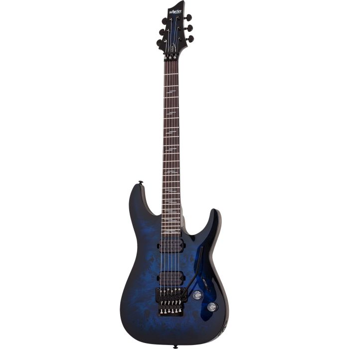 Overview of the Schecter Omen Elite-6 FR See-Thru Blue Burst