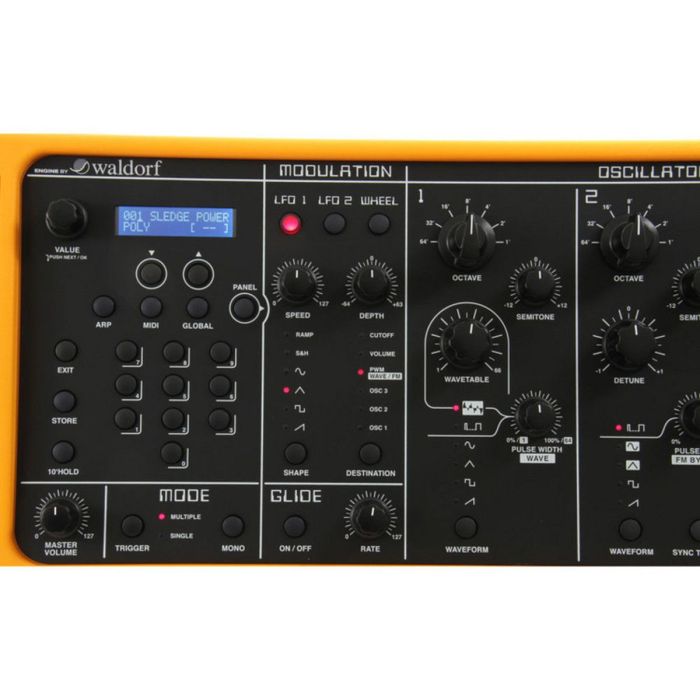 Controls close up on the Studiologic Sledge 2.0 8 Voice Virtual Analogue Polysynth