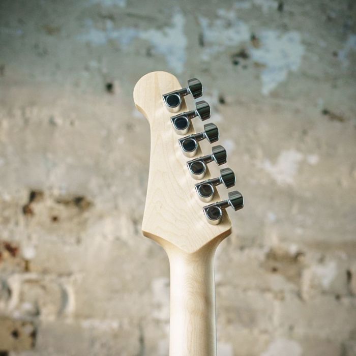 Yamaha Pacifica 112V Black, rear headstock closeup