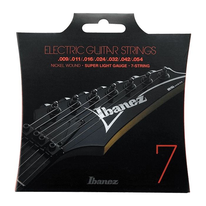 Ibanez Electric Guitar 7 Strings, Super Light Gauge, .009-.054