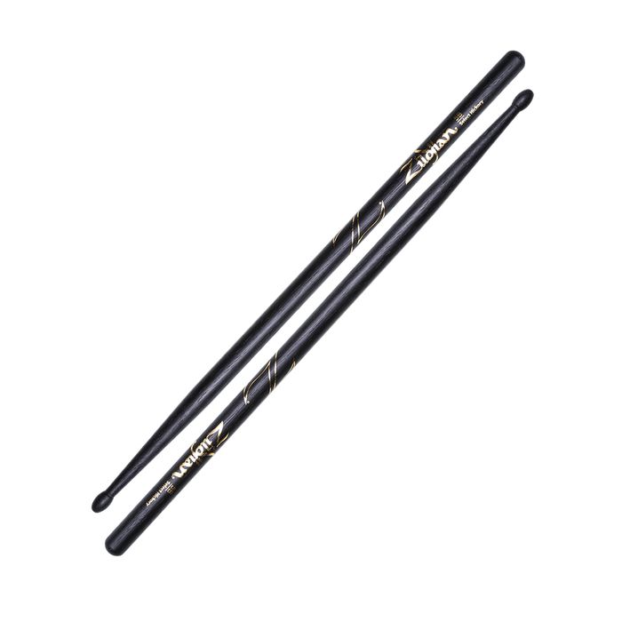 View of Zildjian 5B Wood Tip Black Drumsticks