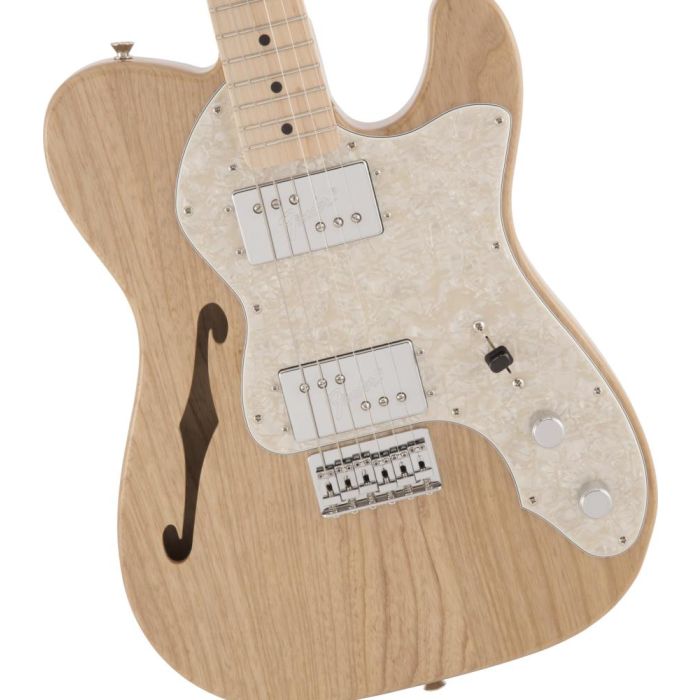 Fender Made in Japan Traditional 70s Telecaster Thinline Natural, body closeup