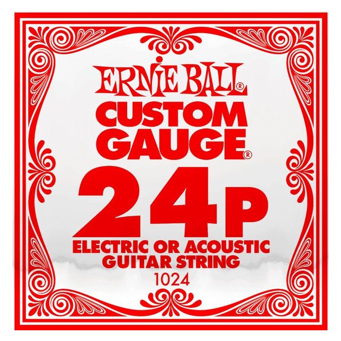 Front View of Ernie Ball 1024 .24 Single Plain String