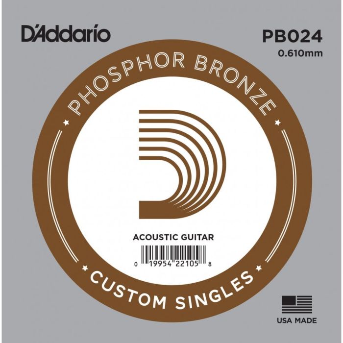 Overview of the D'Addario PB024 Phosphor Bronze Acoustic Guitar Single String .024