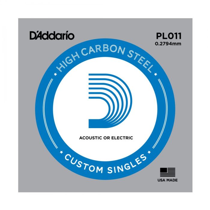 Overview of the D'Addario High Carbon Plain Steel .011 Single Guitar String