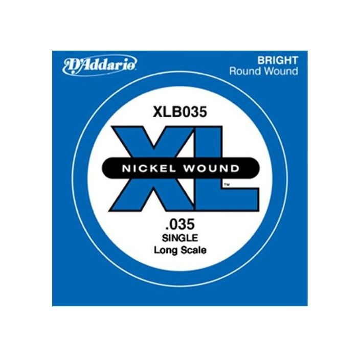 Overview of the D'Addario XLB035 Nickel Wound XL Bass Single String .035 Long Scale