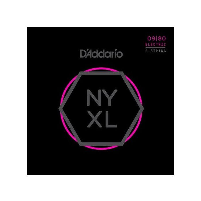 Overview of the D'Addario NYXL Nickel Wound 8-String 9-80 Electric Guitar Strings, Light