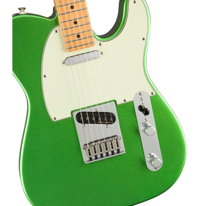 Fender Player Plus Telecaster MN Cosmic Jade, closeup of the body